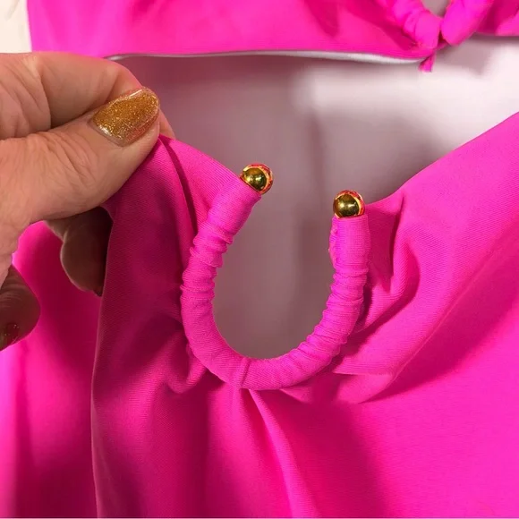 Eomenie Hot Pink One Piece Swimsuit Size M - Picture 9 of 15